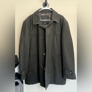 Men’s London Fog Wool Blend Coat Single Breasted Classic Timeless Size XL
